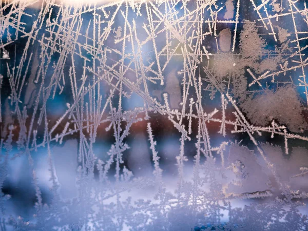 冷たい Winted 日で霜の抽象的な背景 — ストック写真