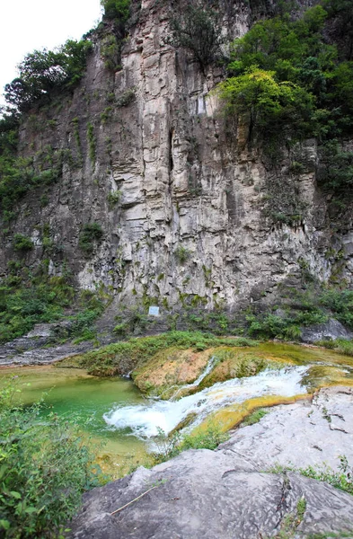 Vodní Vodopády Kaskády Yun Tai Mountain Světového Geologického Parku Aaaaa — Stock fotografie