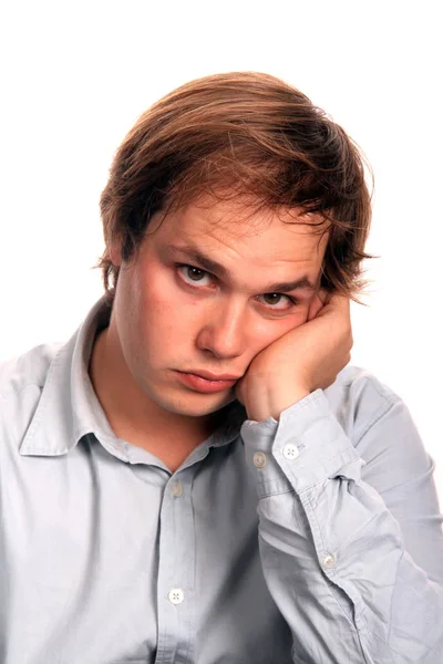 Retrato Casual Hombre Joven Sobre Fondo Blanco — Foto de Stock