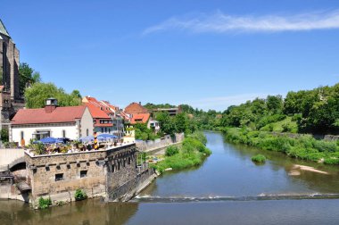 Neisse river in Goerlitz. It is the border in Germany and Poland. clipart