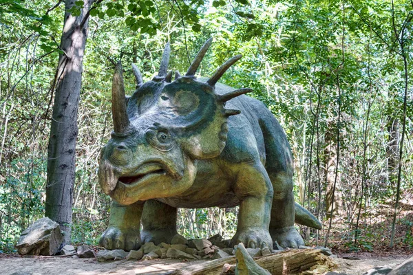 Gran Modelo Dinosaurio Prehistórico Styracosaurus Naturaleza Paisajes Realistas — Foto de Stock