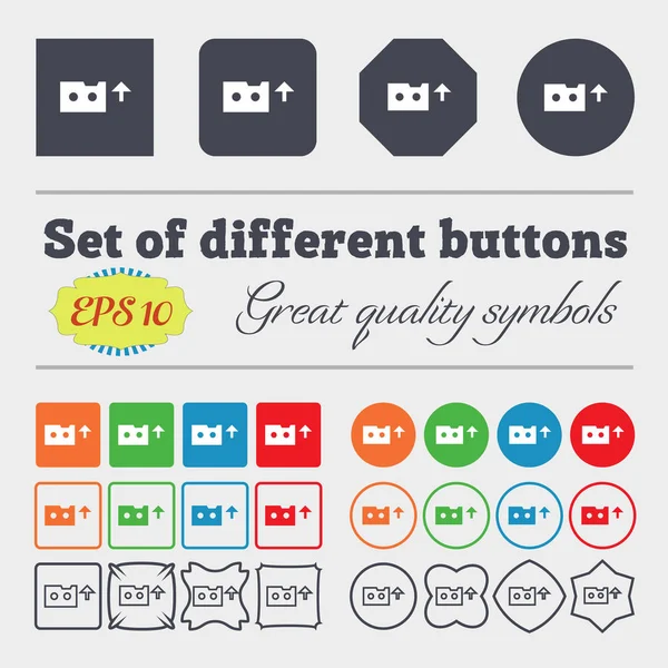 오디오 카세트 아이콘 화려한 품질의 버튼의 집합입니다 — 스톡 사진