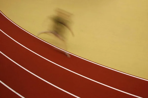 Motion Atleta Turvo Pista — Fotografia de Stock