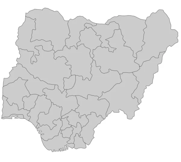 Mapa Estilizado Nigéria Mostrando Diferentes Províncias Todos Isolados Fundo Branco — Fotografia de Stock