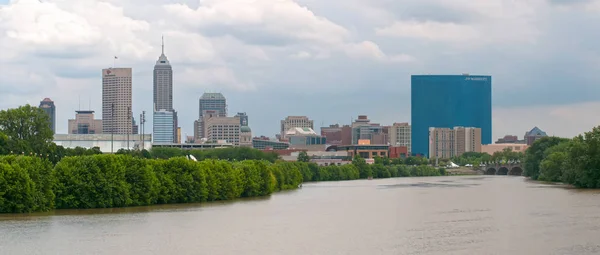 Utsikt Över Stadens Silhuett Indianapolis Indiana — Stockfoto