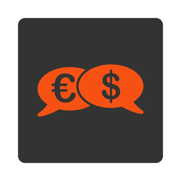 Icono Transacciones Bancarias Estilo Glifo Color Naranja Gris Botón Redondeado —  Fotos de Stock