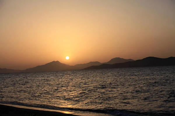 Magnífica Puesta Sol Mar Grecia —  Fotos de Stock