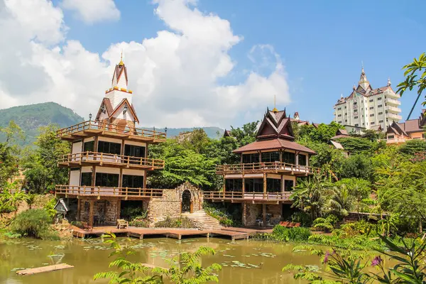 Vista Punto Phasornkaew Tempio Nella Provincia Phetchabun Thailandia — Foto Stock