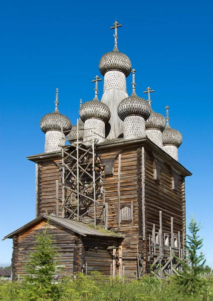 Tradities Van Russische North Old Time Houten Kerk Oude Architectuur — Stockfoto