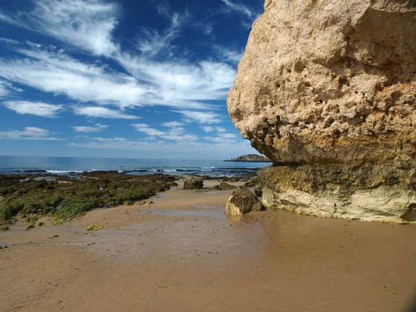 Costa Del Algarve Marea Baja Océano — Foto de Stock