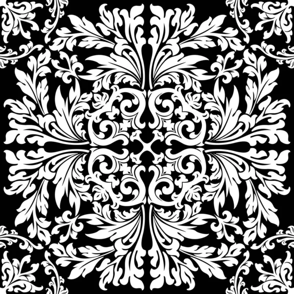 Astratto Elemento Decorativo Floreale Colore Nero Vettoriale Illustrazione — Foto Stock