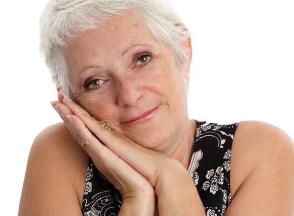 Woman White Hair Green Eyes — Stock Photo, Image