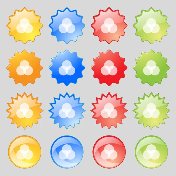 Znak Ikony Schematu Kolorów Duży Zestaw Kolorowych Nowoczesnych Przycisków Projektowania — Zdjęcie stockowe