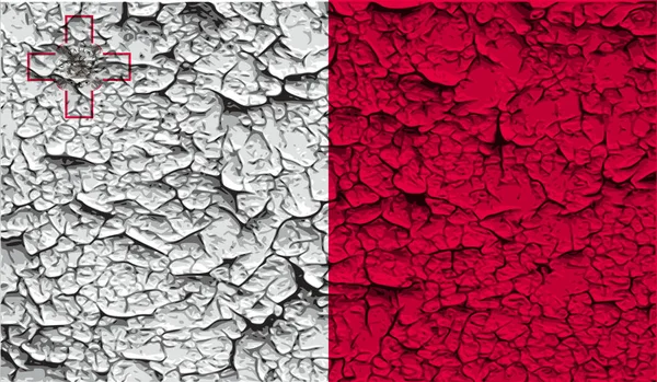 Drapeau Malte Avec Une Texture Ancienne Illustration — Photo