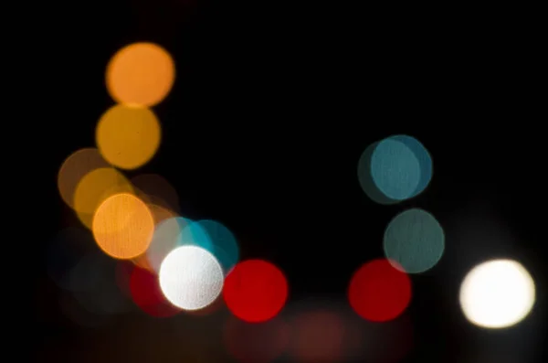 Dışarı Gece Saat Sırasında Genel Bir Sokağı Nın Odak Işıklar — Stockfoto