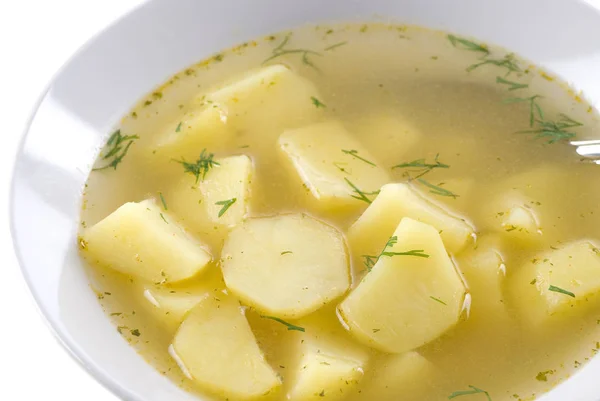 Een Kom Warme Aardappelsoep — Stockfoto