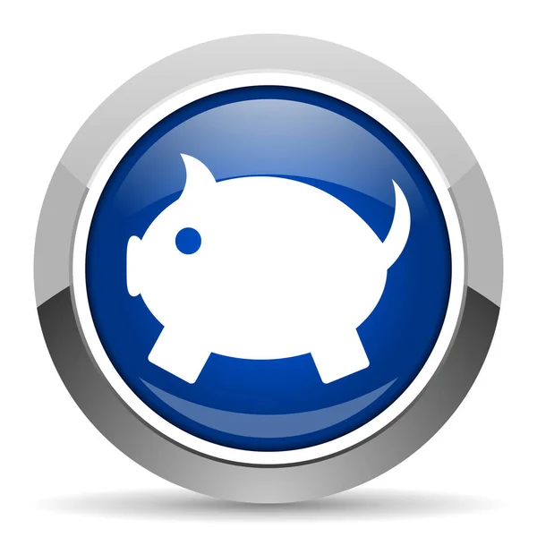 Piggy Bank Pictogram Geïsoleerd Witte Achtergrond — Stockfoto