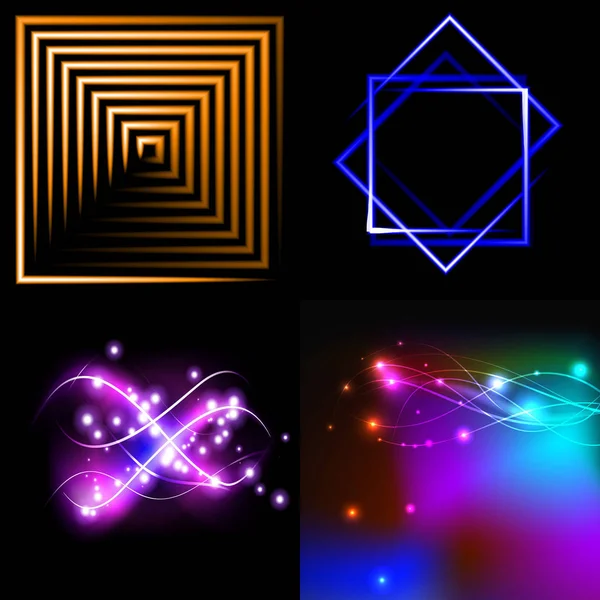 Set Blurry Abstract Lines Light Effect Sparkle Background Illustration — Stock Photo, Image