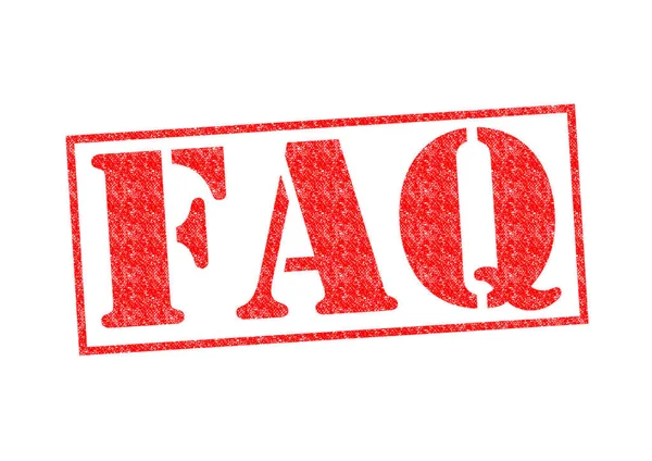 Faq Gummistämpel Över Vit Bakgrund — Stockfoto