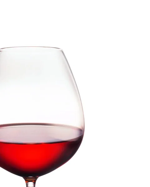 Glas Rode Wijn Een Witte Achtergrond — Stockfoto