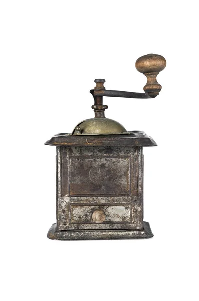 Antique Coffee Grinder Isolated White Background — Stock Photo, Image