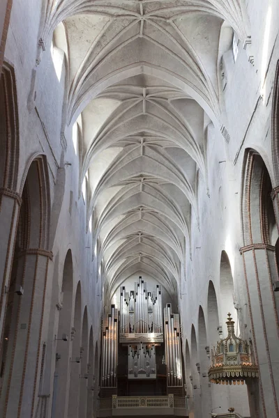 Techo Largo Pasillo Una Catedral Medieval Turku Finlandia — Foto de Stock