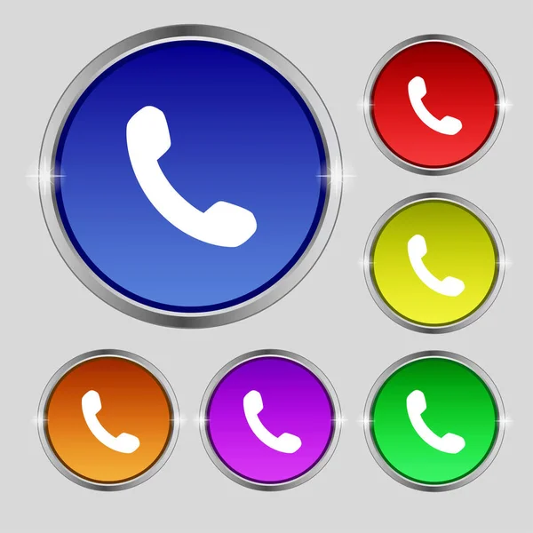 Telefon Support Call Center Icon Zeichen Rundes Symbol Auf Leuchtend — Stockfoto