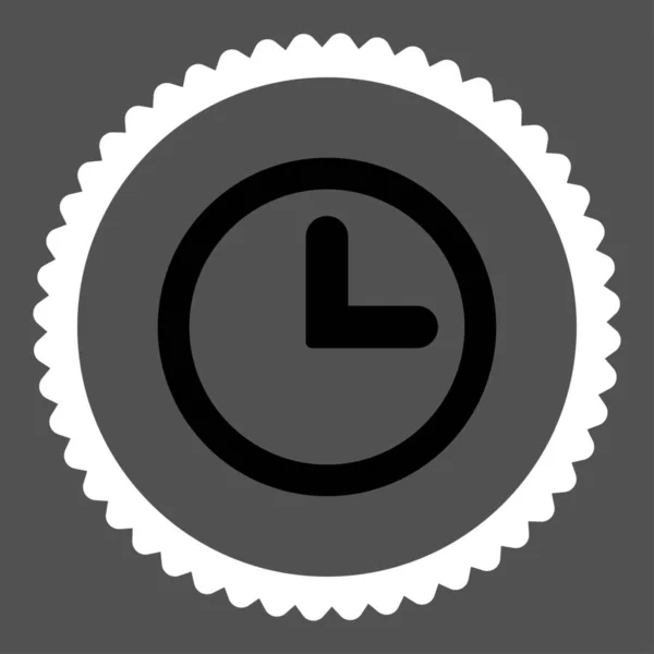 Relógio Ícone Carimbo Redondo Este Símbolo Glifo Plano Desenhado Com — Fotografia de Stock