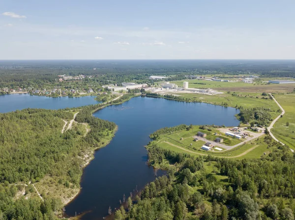 Sauriesi Lake Aerial Drone Top View Latvia — Stock Photo, Image