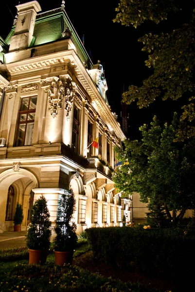 Roznovanu Palác Noci Skutečný Iassský Městský Sál Nazývaný Také Palác — Stock fotografie