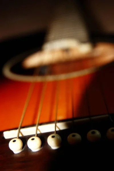 Close Abstrato Uma Guitarra Acústica — Fotografia de Stock