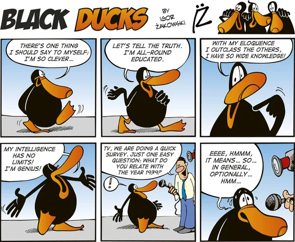 Schwarze Enten Comic Strip Episode — Stockfoto