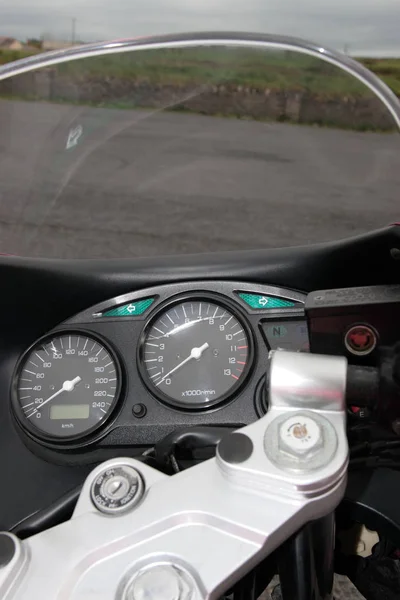 Vacker Närbild Generisk Front End Motorcykel Dashboard — Stockfoto