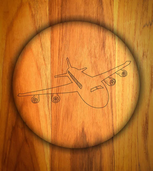 질감과 배경에 비행기 아이콘 — 스톡 사진