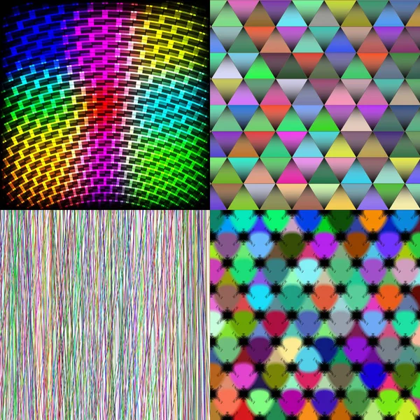 Zestaw Abstrakcyjne Tęcza Kolorowe Płytki Mozaika Malarstwo Geometryczne Tło Wzór — Zdjęcie stockowe