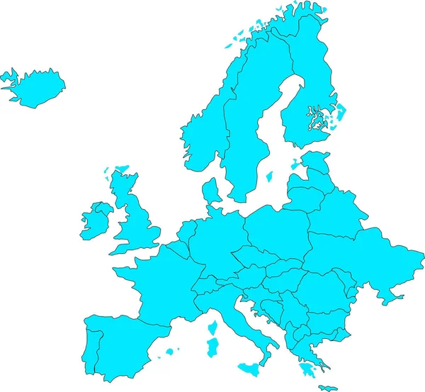 Mapa Europa Diseñado Con Ilustrador Fondo Aislado — Foto de Stock