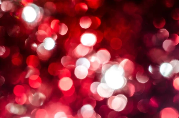 Красный Серебристый Круг Размытие Огней Качестве Рождественского Фона — стоковое фото