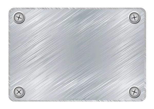 Silver Metall Plack Med Borstad Metallyta Och Skruvar — Stockfoto