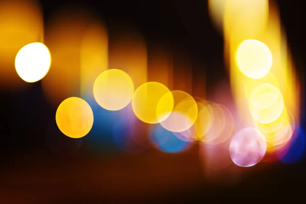 City Licht Bokeh Achtergrond Straat Stadsverkeer Bij Nacht Kleurrijke Vervagen — Stockfoto