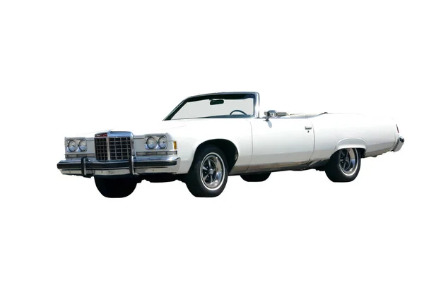 Picture White 1970 Convertible Street Taken Sunny Day Top Isolated — Stock Photo, Image