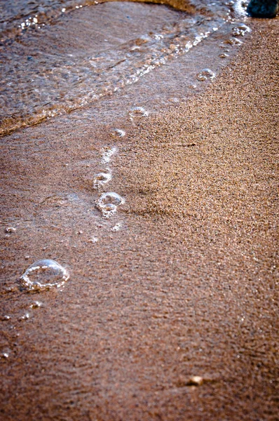 Bubbels Zand Aan Oever Van Het Strand — Stockfoto