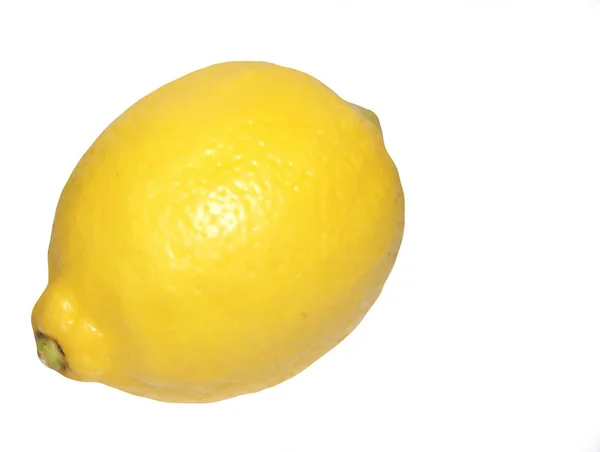 Limão Amarelo Isolado Sobre Fundo Branco — Fotografia de Stock