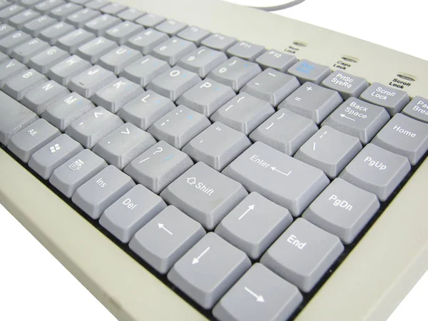 Teclado Elegante Para Computador Fundo Branco — Fotografia de Stock