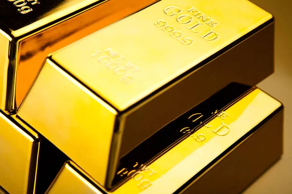 Mince Zlaté Tyče Finanční Koncepce Vnějšího Prostředí — Stock fotografie