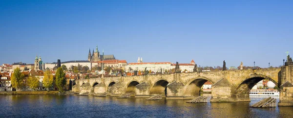 Castelo Praga Com Ponte Charles Praga República Checa — Fotografia de Stock