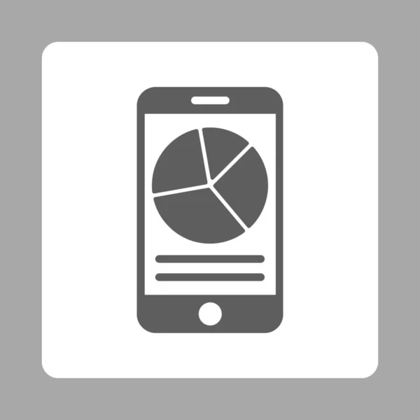 Icono Trama Mobile Report Este Botón Cuadrado Redondeado Plano Utiliza —  Fotos de Stock