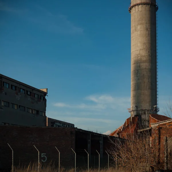 Ruínas Uma Fábrica Industrial Muito Poluída Série Industrial — Fotografia de Stock