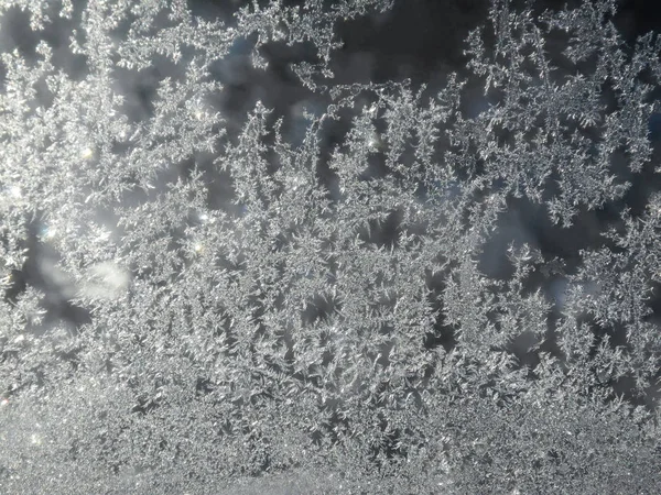 Magiska Gnistrande Snöflingor Vintern Fantastiska Naturliga Design Från Naturen — Stockfoto