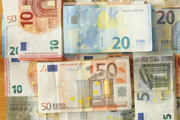 Vista Close Euro Bills — Fotografia de Stock