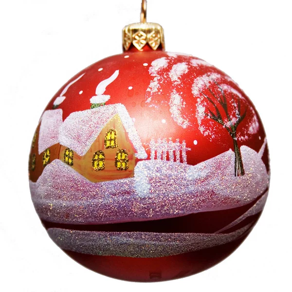 Close View Shiny Festive Christmas Ball — Stock Photo, Image